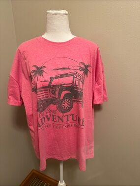 NEW Maurices Pink Graphic JEEP Short Sleeve Tee - XL
